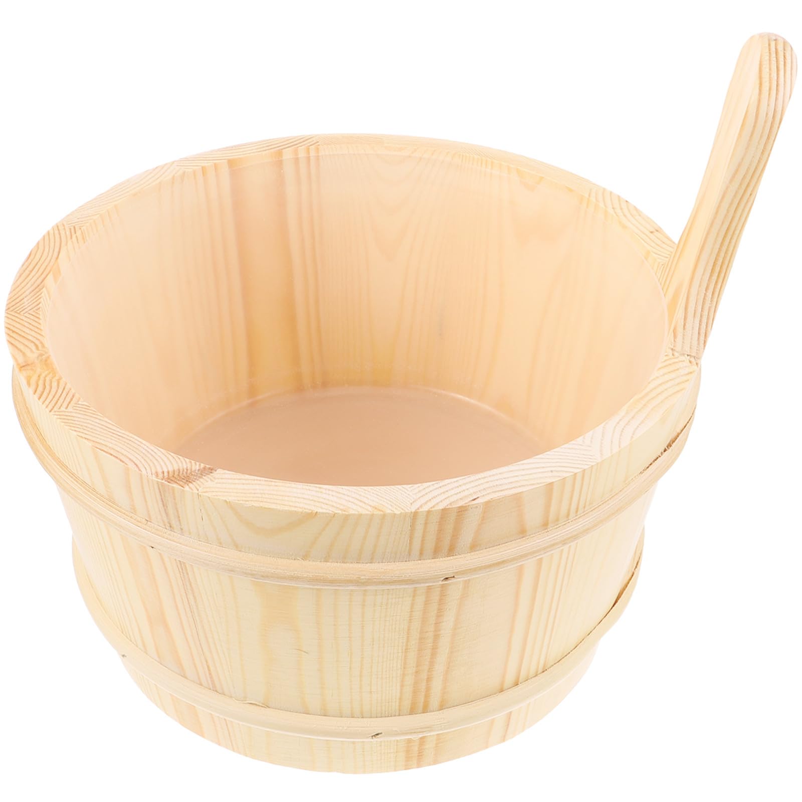 Homoyoyo Tonneau de Bain en Bois pour Sauna, Seau à Poignée, Usage Hôtel