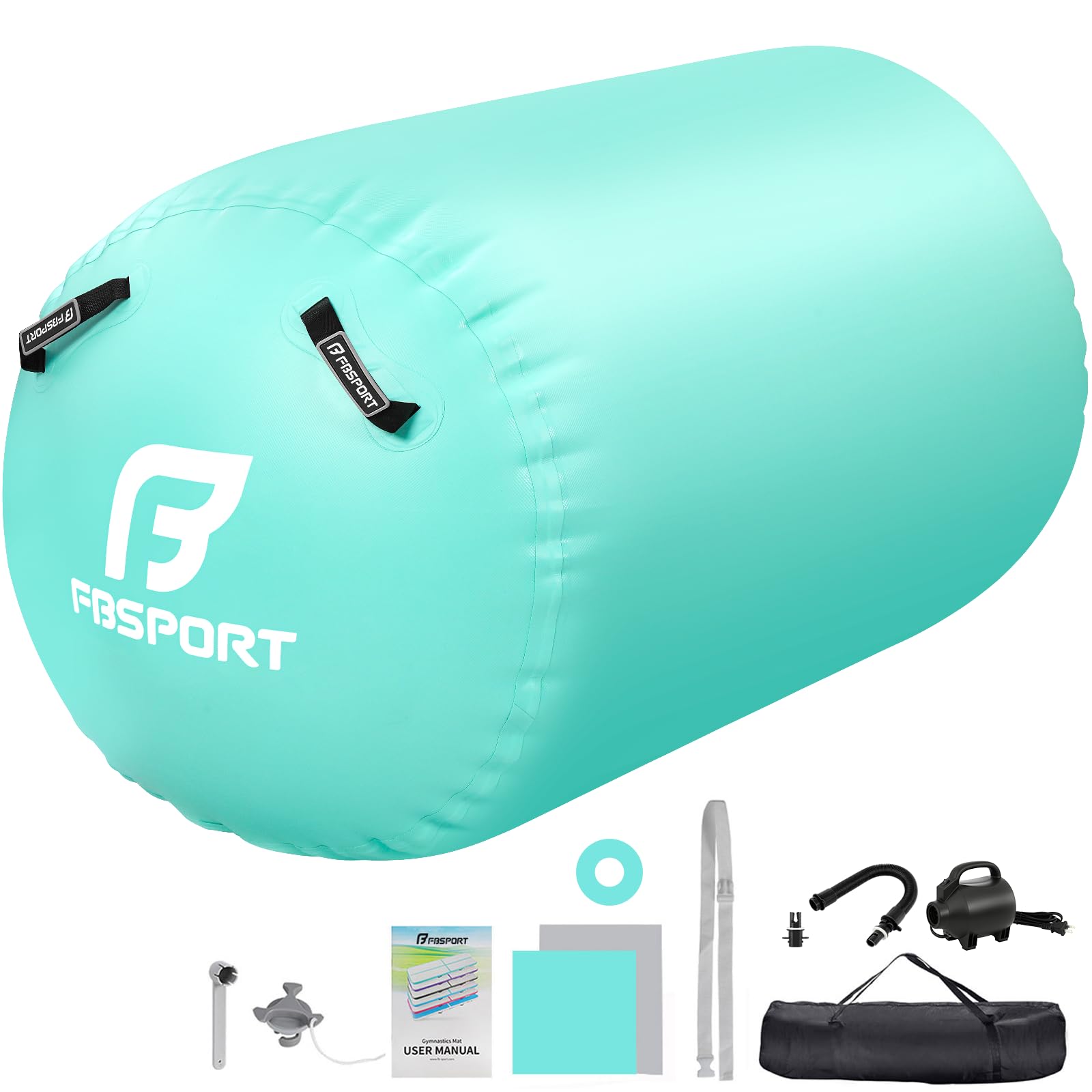 FBSPORT Air Roller Inflatable Gymnastics Mat 120cm Tumbling Training Mat Gymnastic Equipment with Electric Pump for Yoga Gym Training Cheerleading Home Use — image 1