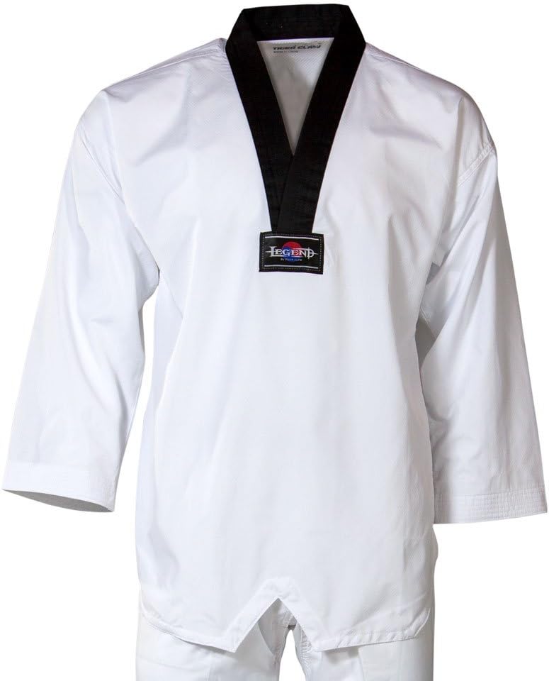 Tiger Claw Legend TKD Taekwondo White with Black Trim V-Neck Uniform
