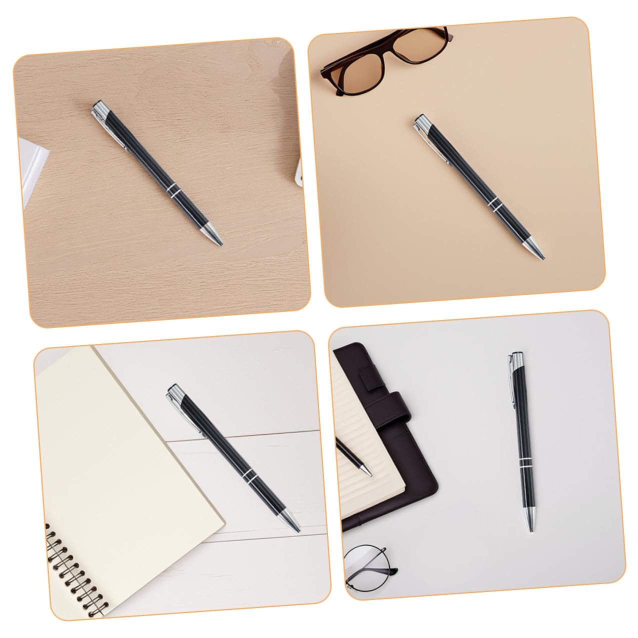 48 Pezzi Penna a Sfera in Metallo Nera Design Elegante e Resistente, Versatile per Uso Ufficio e Scuola, per Adulti e Studenti