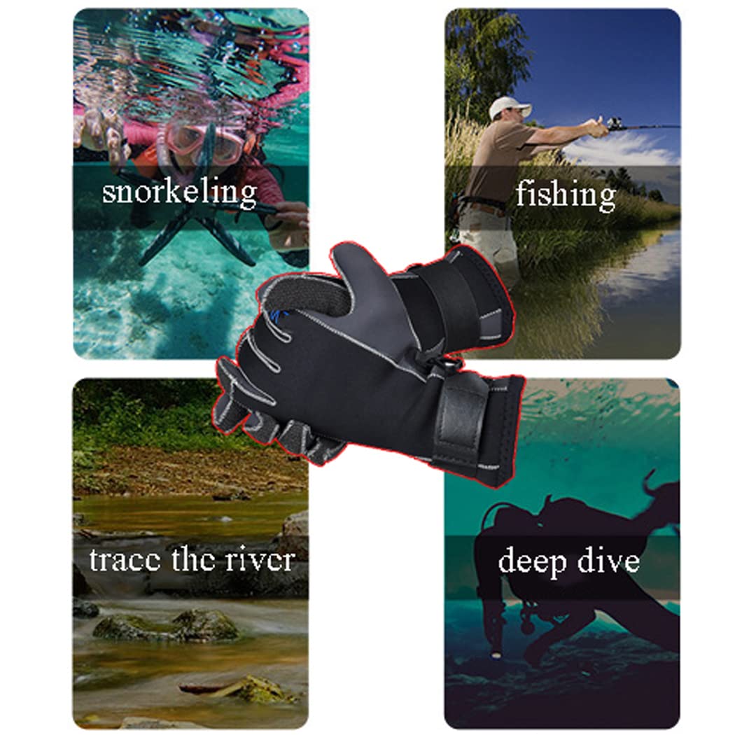 LANGWEI Guantes De Buceo De 3 Mm, Guantes De Neopreno Resistentes A Pinchazos para Hombres Y Mujeres, Guantes De Buceo Antideslizantes para Esnórquel, Remo, Surf, Kayak, Pesca