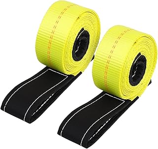6'x2 Lift Sling Straps 2 Pack 10,000lbs Max Vertical Break Strength Heavy Capacity Heavy Duty Lifting Slings Nylon Tree Saver Recovery Strap Web