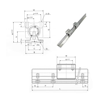 Miniature linear sliding guide Linear Rail SBR12 200mm-1500mm 2pcs Linear Guide SBR12 + 4pcs SBR12UU Blocks(Only 4pcs block)