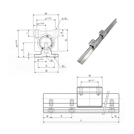 Miniature linear sliding guide Linear Rail SBR12 200mm-1500mm 2pcs Linear Guide SBR12 + 4pcs SBR12UU Blocks(Only 4pcs block)