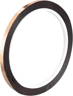 MECCANIXITY Metalized Polyester Film Tape,0.12inch x 54.6yds. Adhesive Mirror Finish Decor Tape for Detailing Accent Wall,Graphic Arts,Wardrobe Crafts Tape 50m x 3mm,Rose Gold Tone