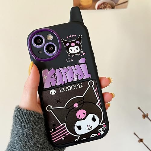 Miniatura 6 de NATEROSO Funda de dibujos animados para iPhone 14 de 6.1 pulgadas, funda retro Kawaii linda con espejo de maquillaje, suave a prueba de golpes,