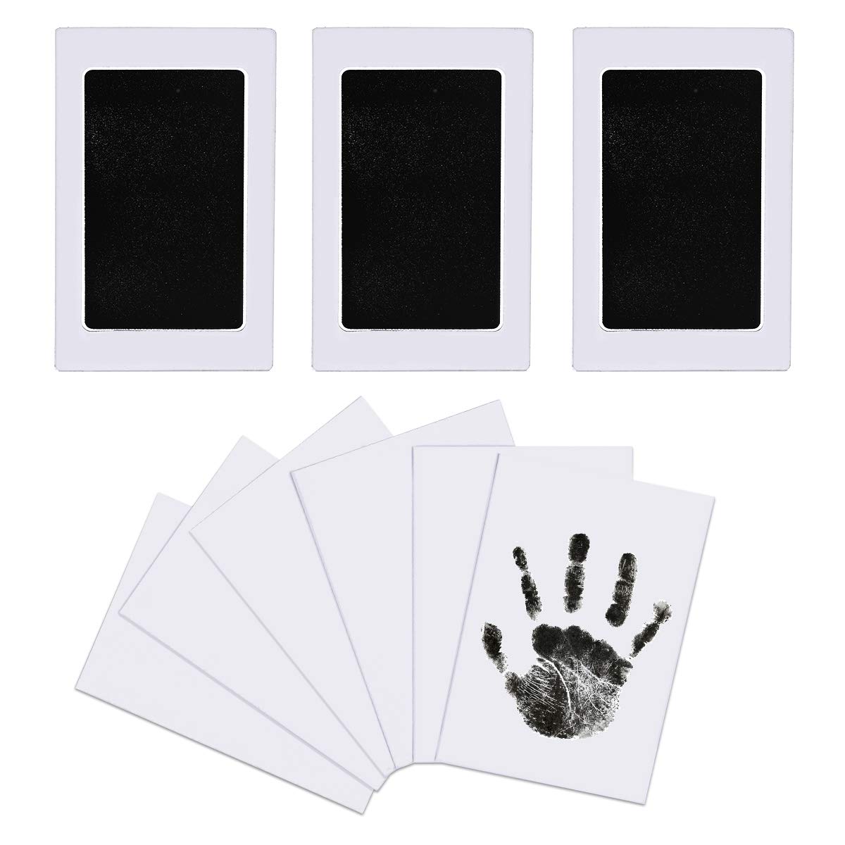 Nabance Kit Huella del Pie, 6 Tarjetas de Impresión y 3 Plantillas, Kit de Huellas Bebé Pie y Manos Almohadillas de Tinta No Tóxicas, No se Mancha, Kit Huella del Mascota, Regalo de Bautizo o Recuerdo — view 6