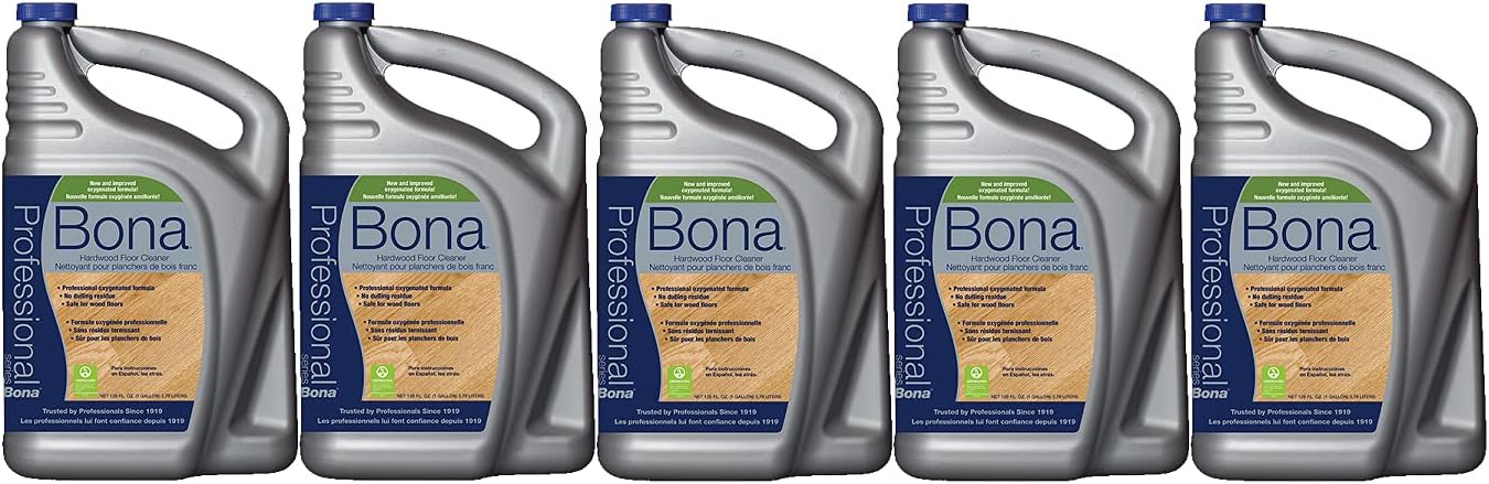 Bona Hardwood Floor Cleaner Refill, 128 oz, 5 Pack