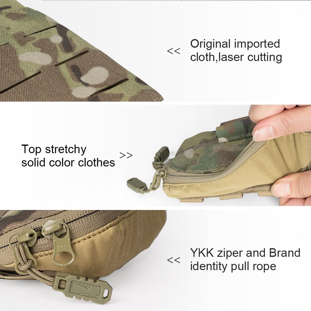 Tactical MOLLE Admin Panel Pouch Small Chest Pouch for Tactical Bag JPC2.0 AVS CPC with MOLLE System 500D Nylon