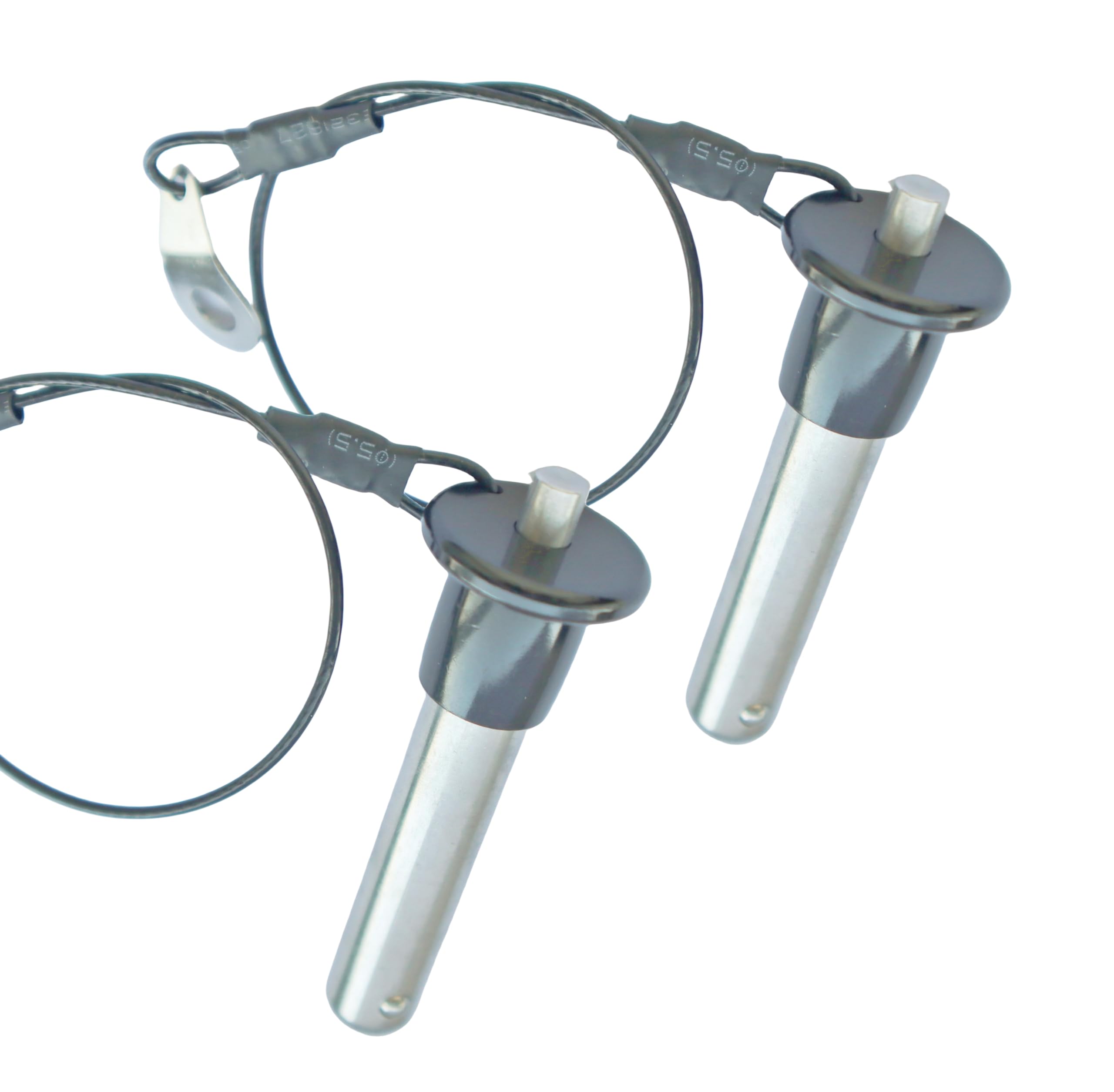 Q-Handle Locking pin, 304 Stainless Steel Grip Push-Button Locking Quick-Release pin with Safety Rope (Φ15/32in x 1-37/64in(2Pcs)