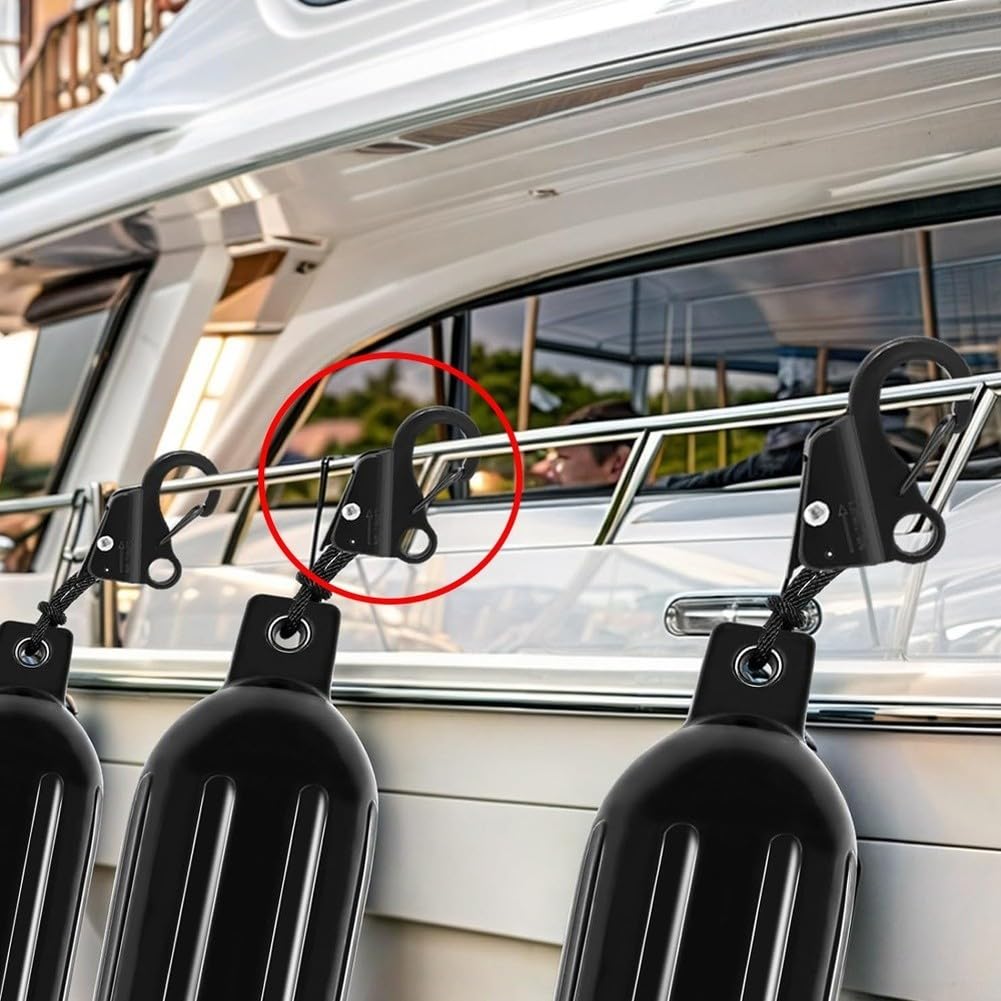 Clip réglable, crochet de bateau en acier inoxydable 316 pour support de corde coulissante, pare-chocs de yacht, matériel d'amarrage marin et réglage de la hauteur (9,5 mm)