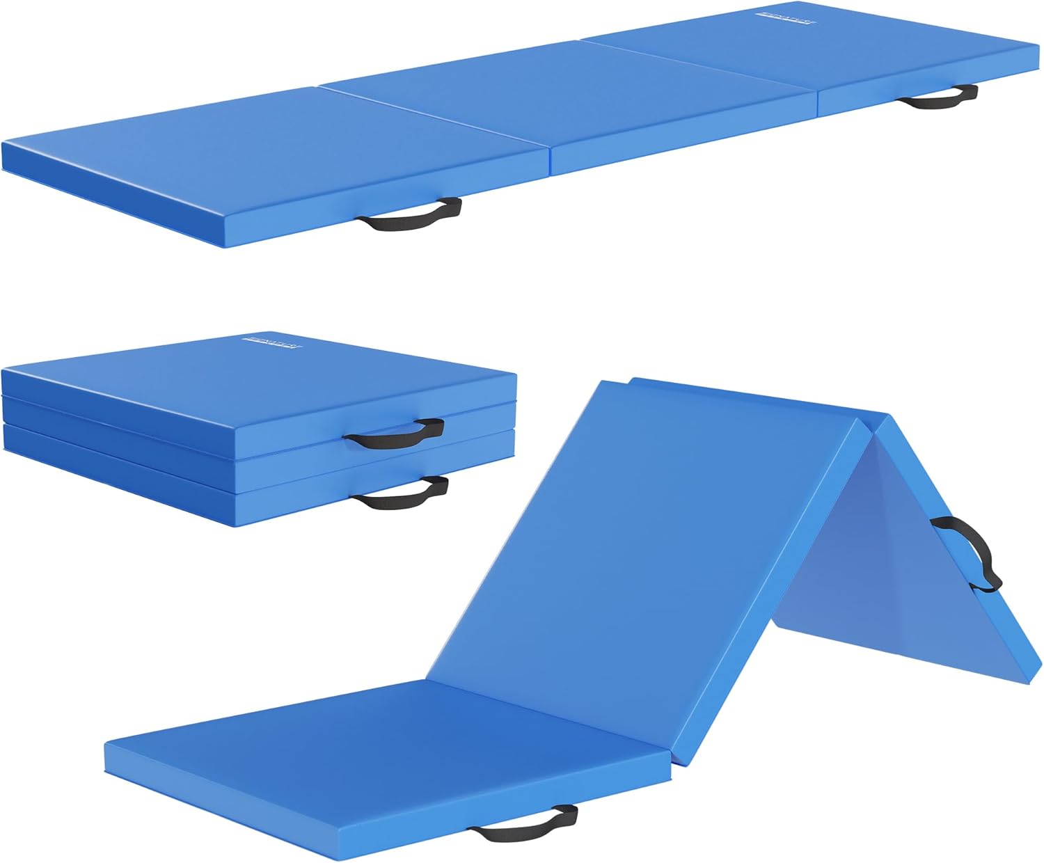 Signature Fitness All Purpose 4'x8'x2" Extra Thick High Density Anti Tear Gymnastics Gym Folding Exercise Aerobics Mats, Multiple Colors Available