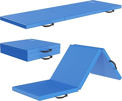 Miniatura 8 de Fitvids Folding Exercise Gymnastics Mat for Tumbling, 2'x6'x2" Gym Workout Mat with Carrying Handles High-Density Anti-Tear Portable Fitness