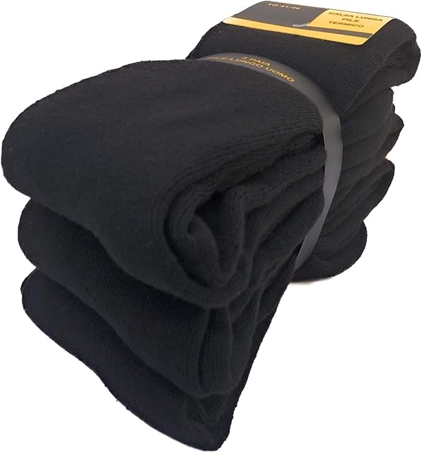 DREAM SOCKS skarpetki z długim polarem termicznym zimowe narciarskie skarpetki przeciwzimne,ciężkie skarpetki o wysokiej izolacji termicznej,różne asortymenty, 3 Pary Czarny, 41-46 EU