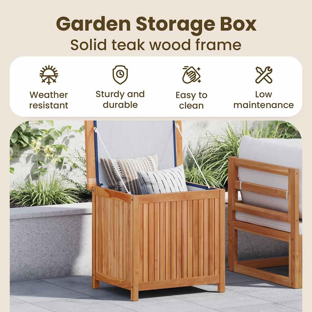 Boîte de rangement de jardin 60x50x58 cm Bois de teck solide