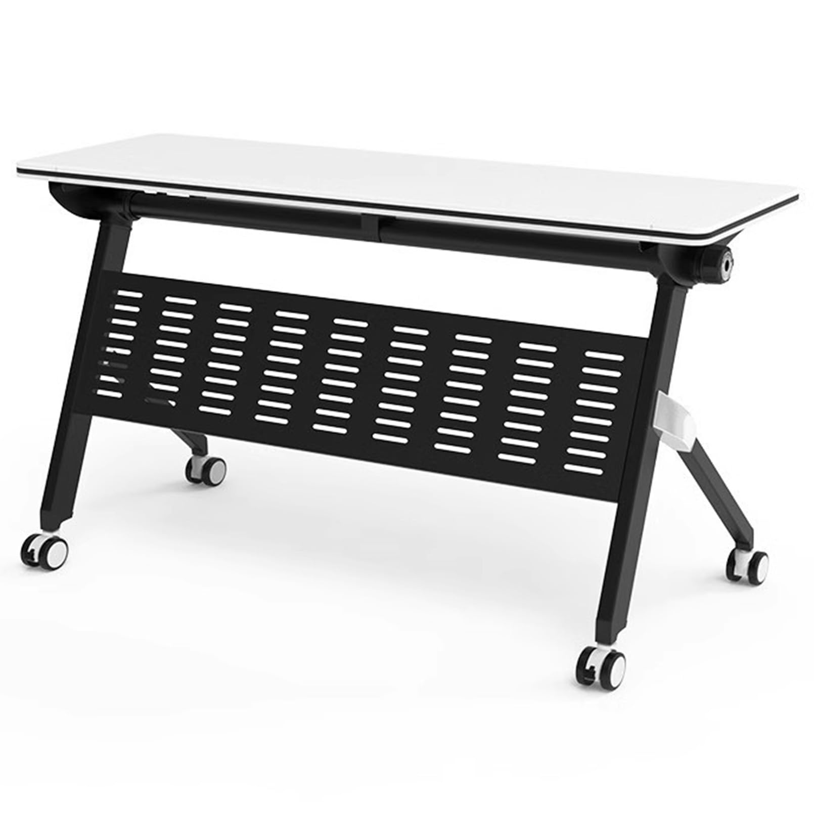 Table de salle de réunion avec chicane et roulettes pour espace modulable