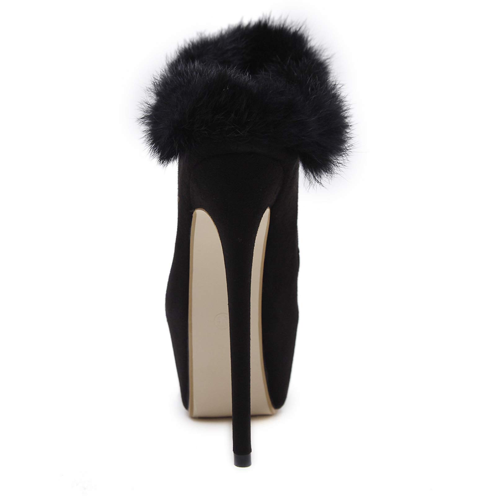 Tacchi Donna Tacchi Alti Tacco Alto Tacco A Spillo Nero con Plateau Alto Impermeabile Punta Tonda,Black-42