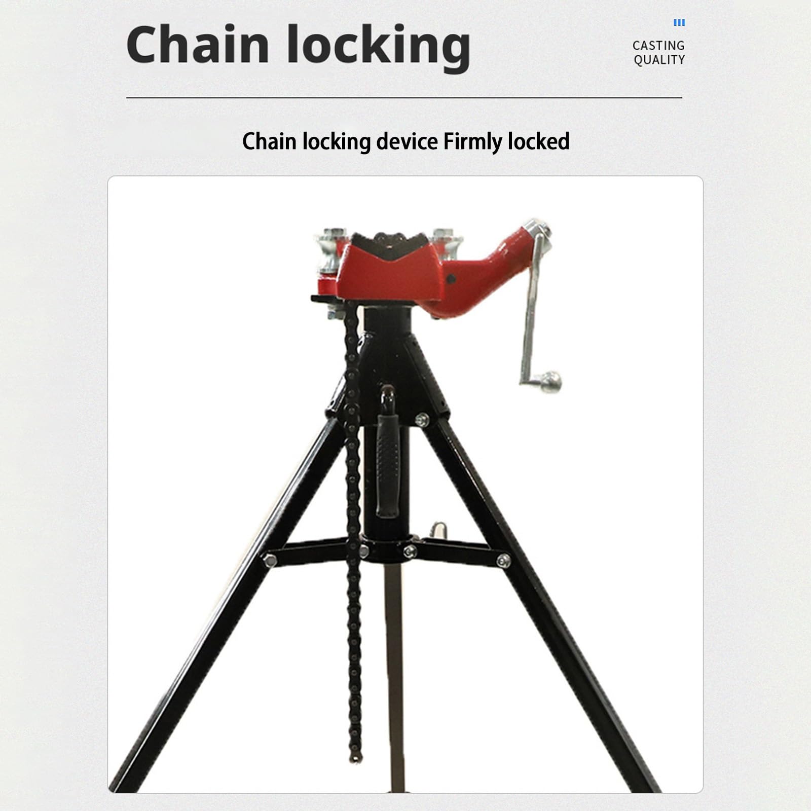 Tragbarer Stativ-Rohr-Schraubstockständer, unterstützt 1/8-5-Zoll-Rohre, faltbare Beine, Anti-Rutsch-Kette zum Fixieren und Biegen von Rohren