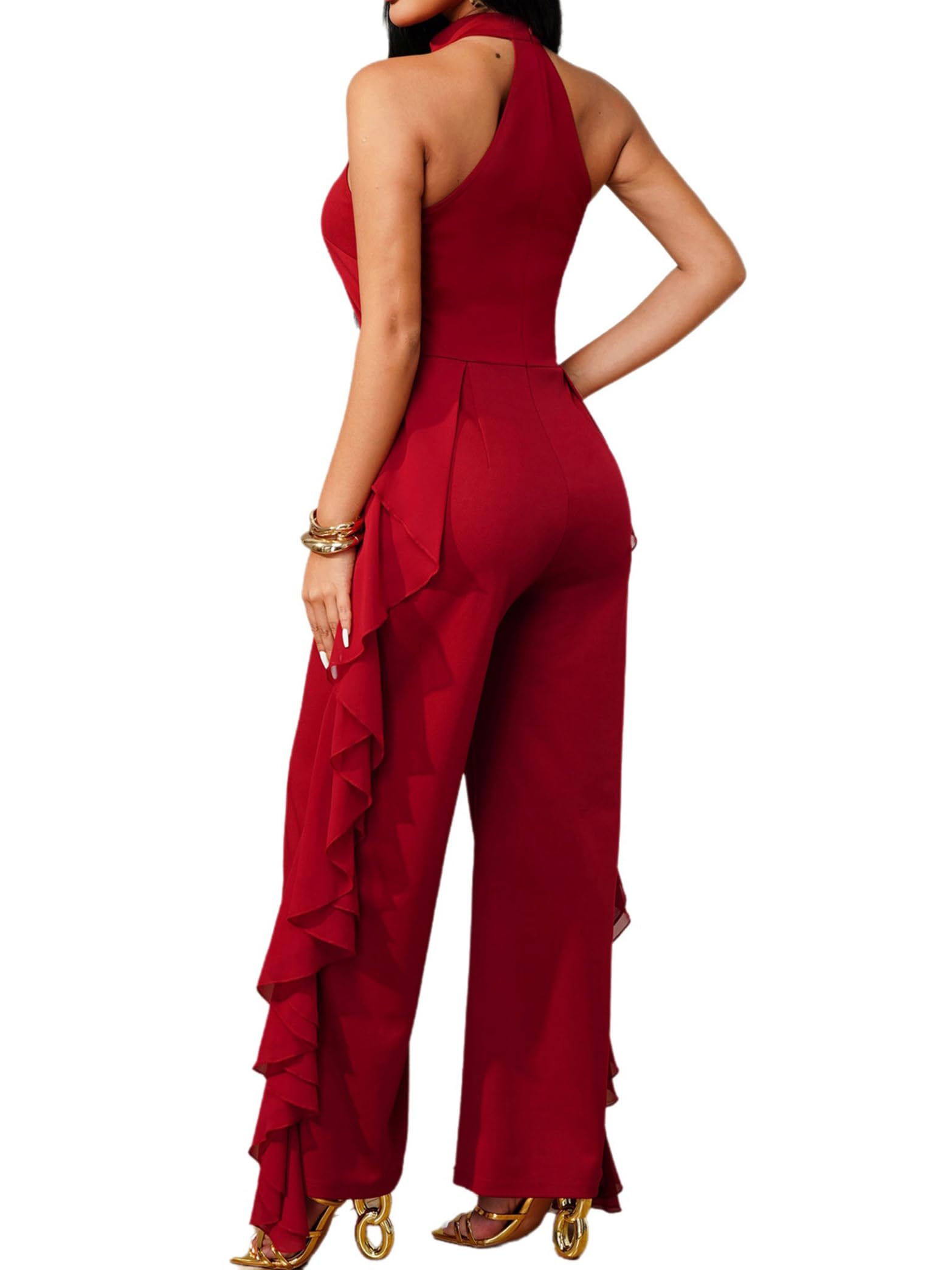 Vxuxlje Donna Salopette Con Volant Alla Moda Donne Combinazioni Signore