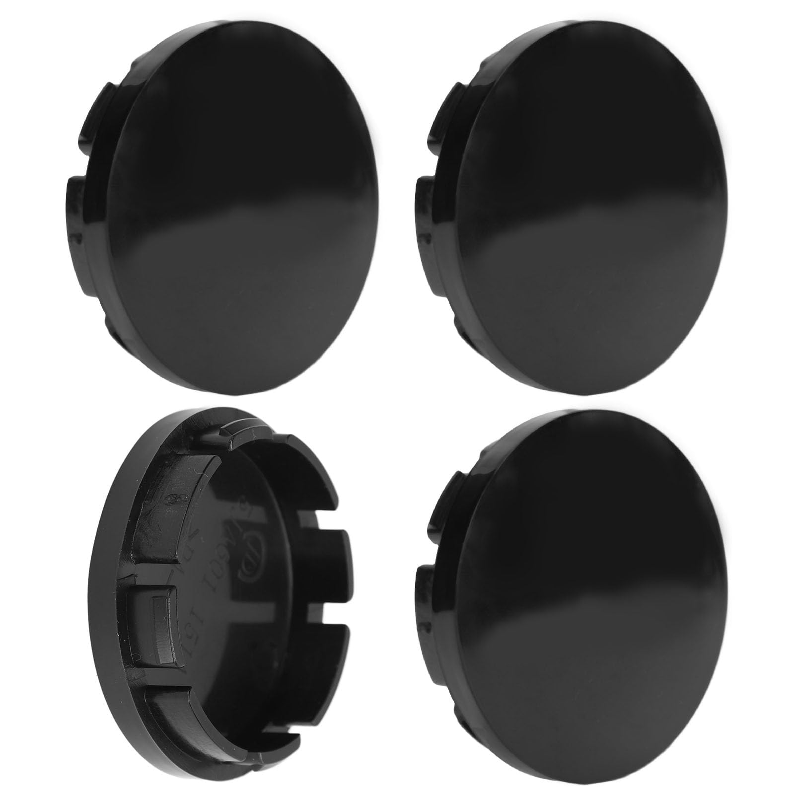 Tryagat 4Pcs Wheel Centre Caps for Fiat Fiorino Qubo 2015-2016, Car Rim Hubcaps Hub Covers Replacement Parts Exterior Styling Auto Accessories Solid Black,56mm