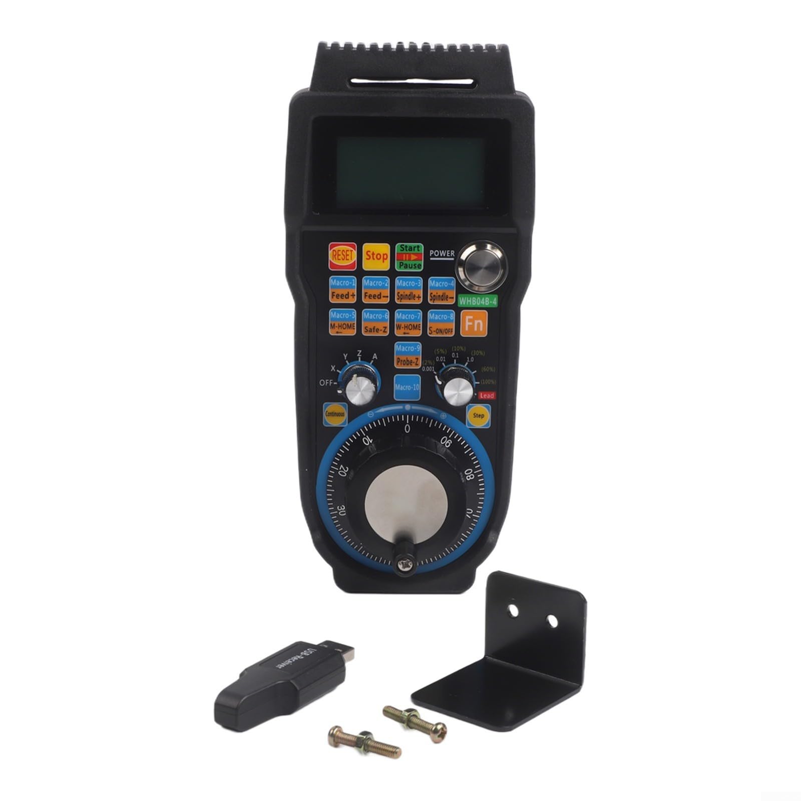 4-Achsen USB Funk-Handrad Controller WHB04B-4 Mit LCD-Display, 100PPR Encoder Und 13 Makrotasten Für CNC Fräse Drehmaschine Holzverarbeitung