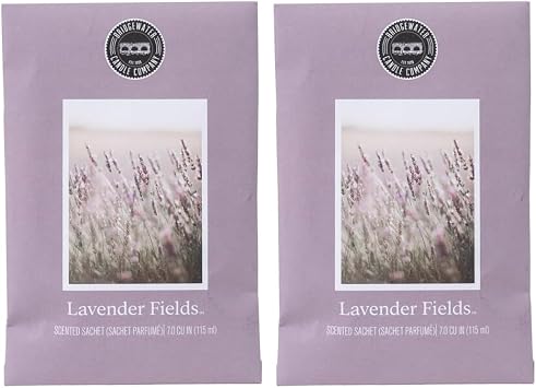 Bridgewater 2 pack of LAVENDER FIELDS Large Scented Sachet Bag, Drawer Fragrance Wardrobe Air Room Freshener for Living Room Bedroom Bathroom Laundry Basket or Car