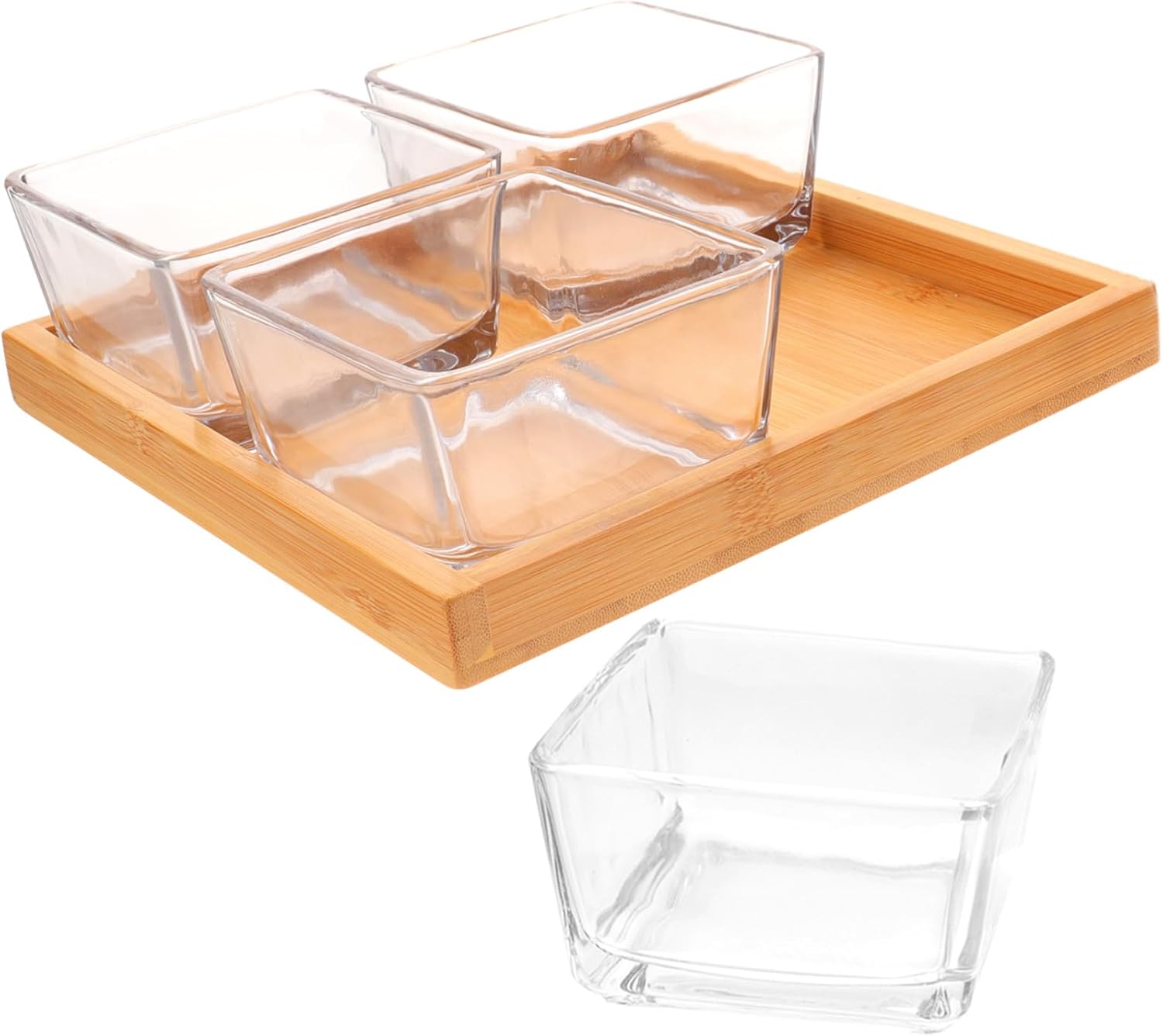 Garneck Glass Snack Plate Fruit Serving Bowl Snack Trays Multi-function for Dry Fruit