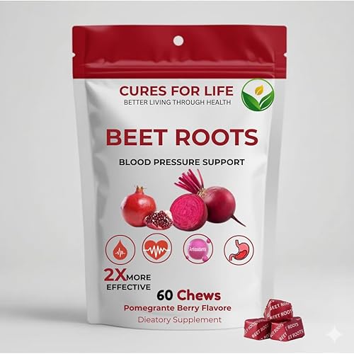 Miniatura 2 de Masticables de corazón de raíz de remolacha, soporte de óxido nítrico y presión arterial, extracto de semilla de uva y polvo de raíz de remolacha