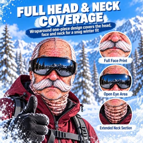 Funny Ski Mask for Men Realistic Face Balaclava 3D Printed Old Man Masks - image 4