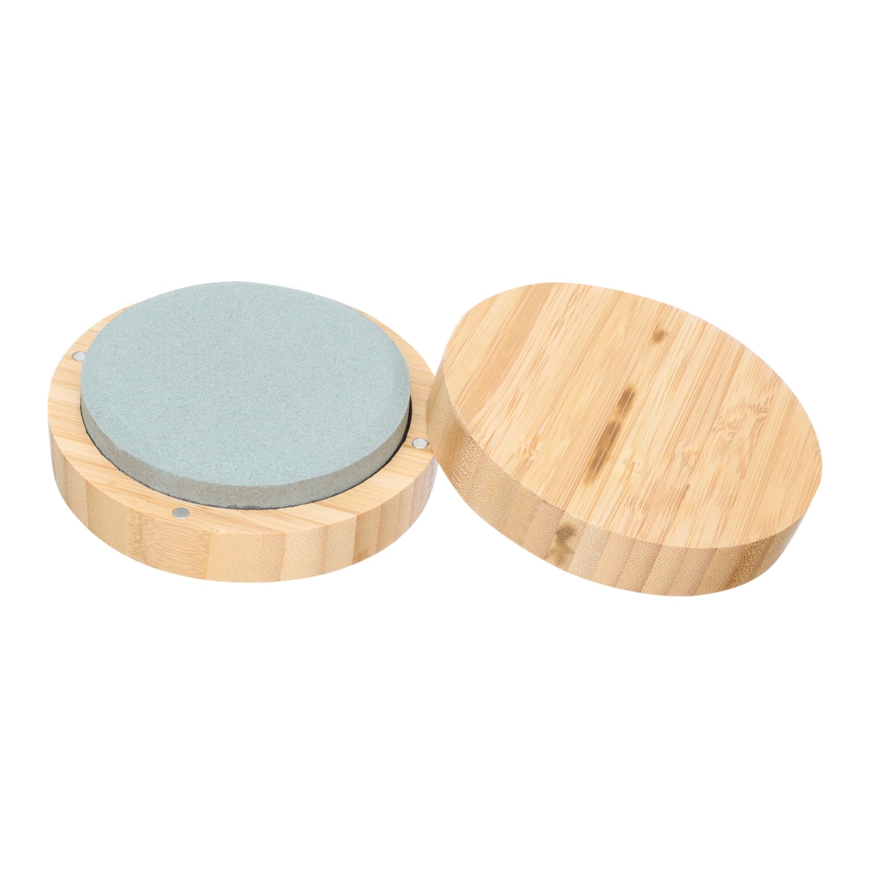 ARTIBETTER Round Whetstone Wet Sharpener Scissors Sharpener Chainsaw Mill Grinding Stones Safety Sharpener Kitchen Accessory Blade Sharpener Knives Whetstone Hatchet Bamboo White Corundum Ax