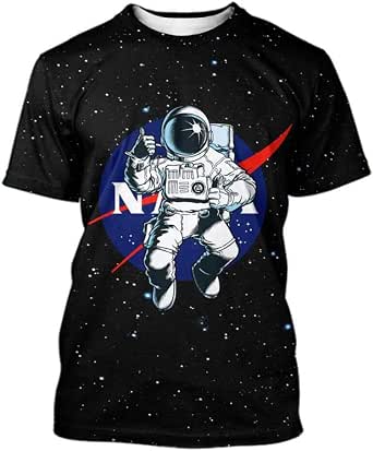 T-shirt Homme 100% Coton - Impression 'Astronautes Traversant Abbey Road', Noir, Manches Courtes - Neuf Avec étiquettes