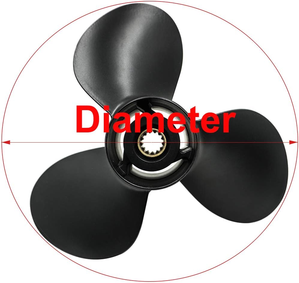 Made Aluminum Outboard Propeller for Mercury Engines 30-70HP, Reference No: 48-73136A45 (D:10 3/8" P:13")
