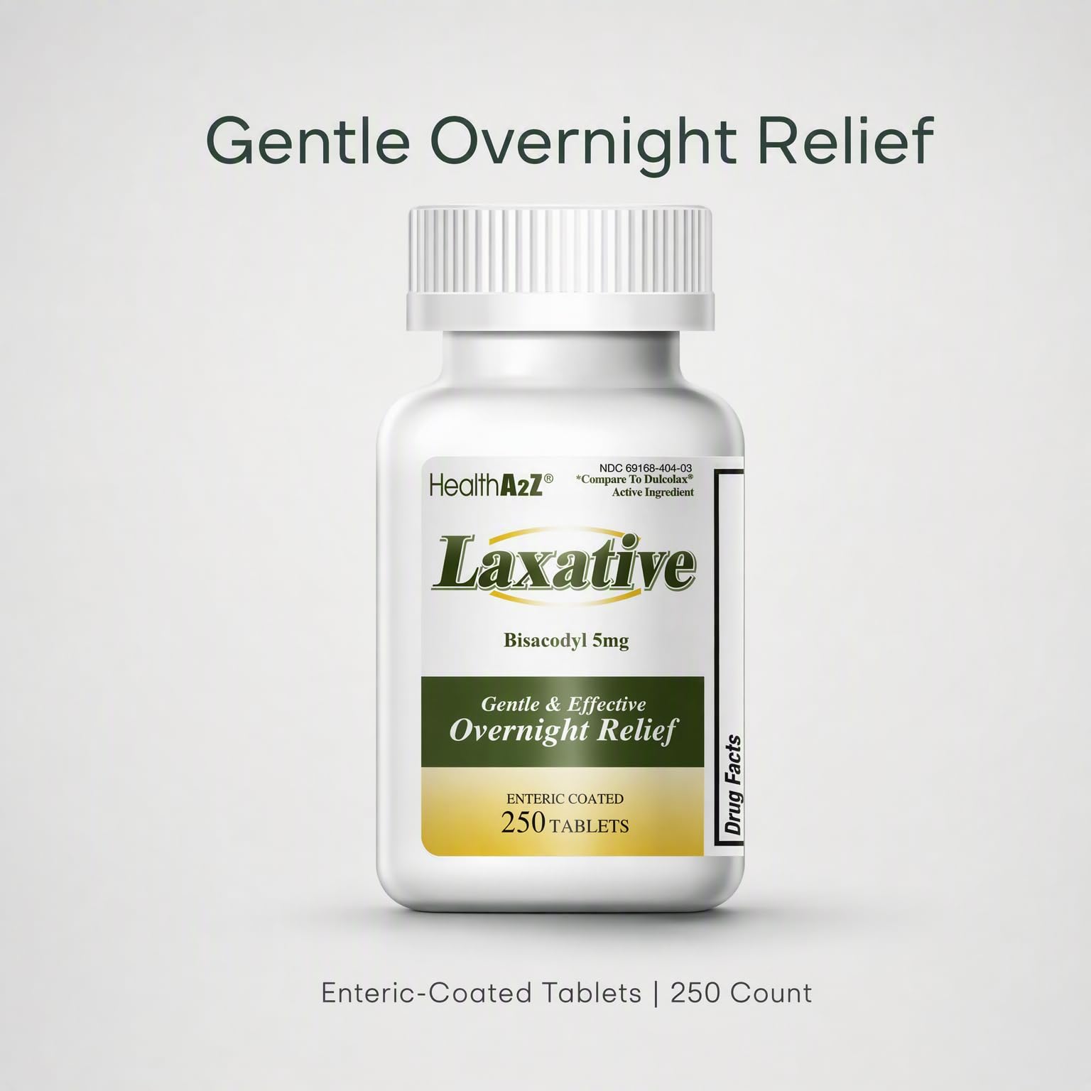 HealthA2Z® Laxative Bisacodyl 5mg, Gentle Overnight Relief, 250 Count — Amazon image 4