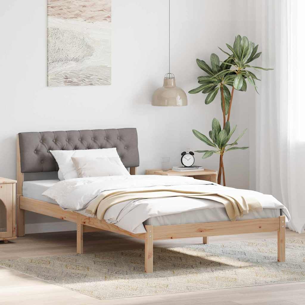 Twovex Bettgestell Braun und Taupe mit Kopfteil Höhe 78,5 cm
