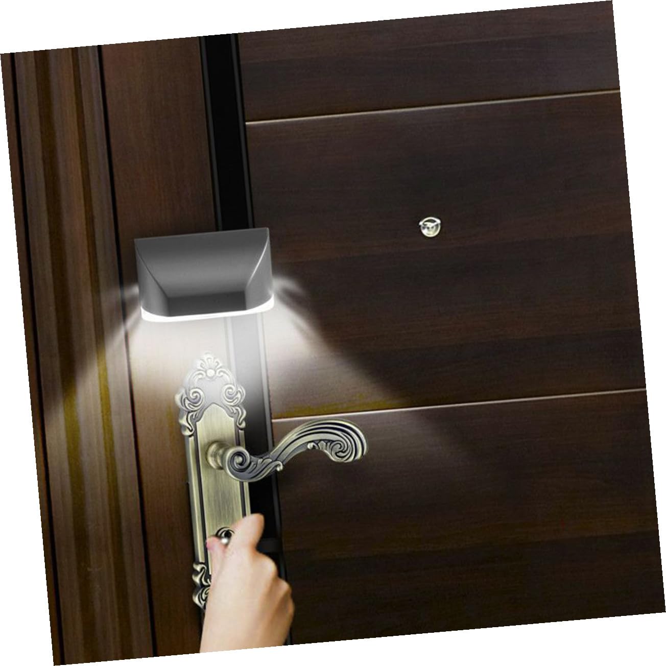 Toddmomy 2 pezzi Lampada LED Sensore Movimento Porta Luce Notturna Infrarossi Intelligente con Induzione Corpo Umano Piccola Applique da Parete Argento per Ingresso e Armadio