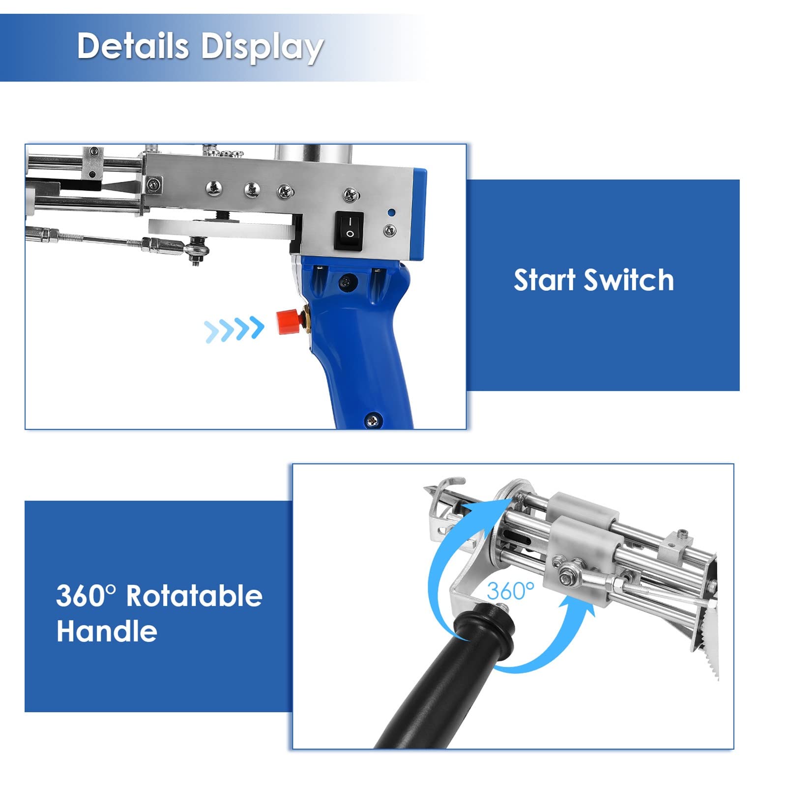 Amazon.co.jp: in 1 両用ラグタフティングガン、刺繍機、12-24