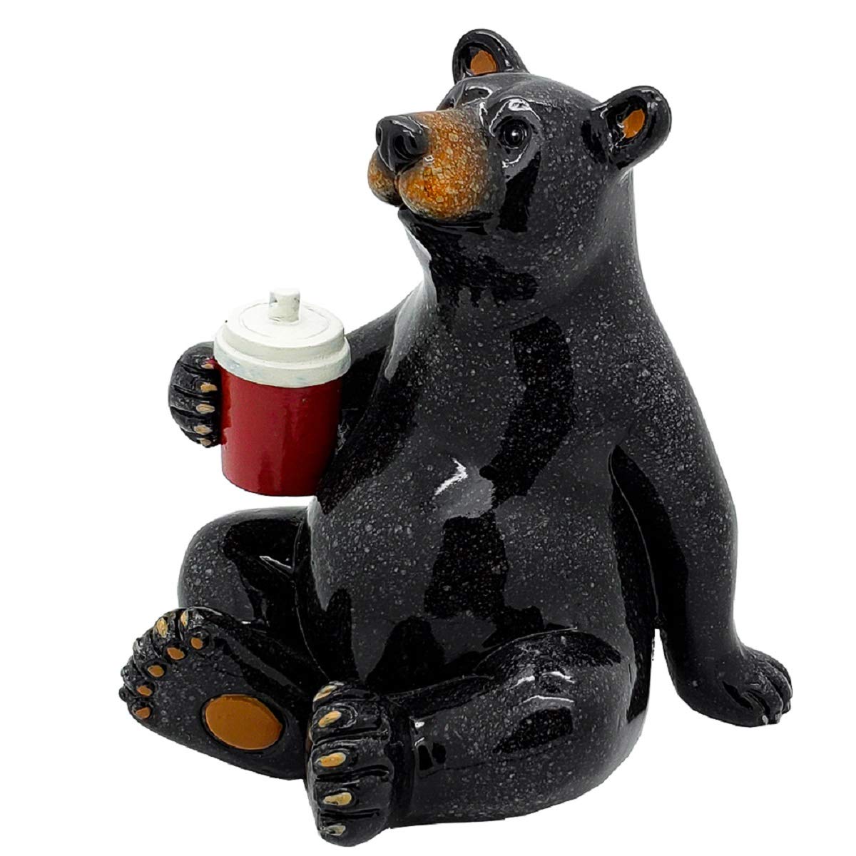 Ours noir figurine résine pour déco chalet et salon nature