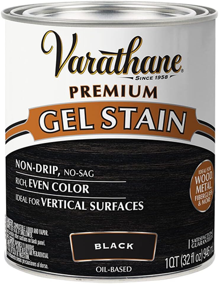 358176 Premium Gel Stain, Quart, Black