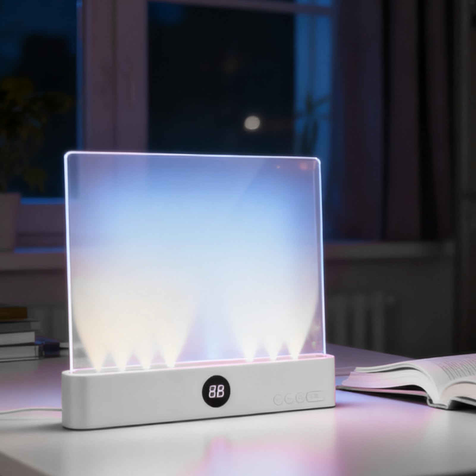 Flat Book Light for Reading, Portable Reading Light LED Night Lamp, Page Glow 3 Colors Rechargeable with Timer, for Kids Readers Home Travel Dorm Desk Bed
