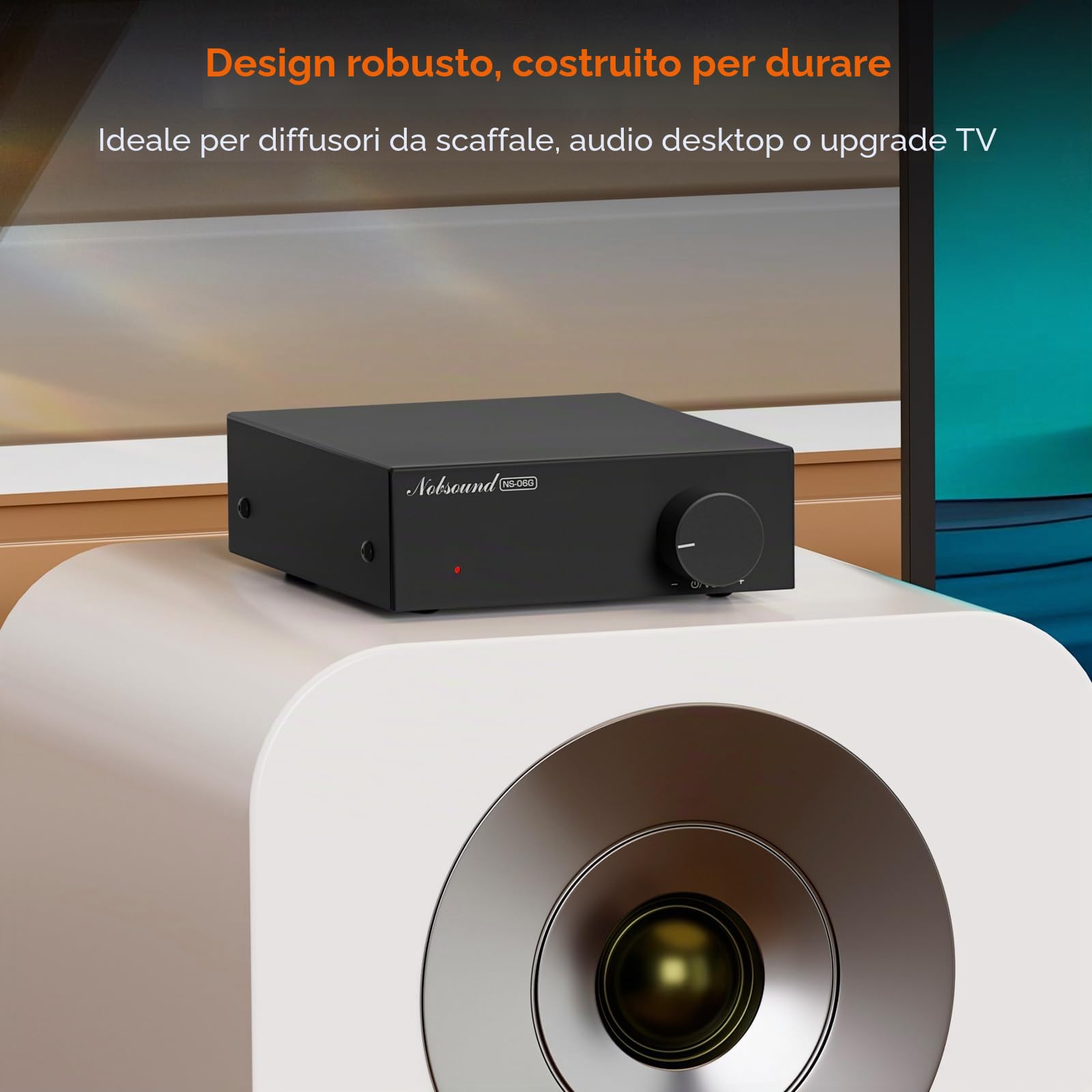 Nobsound Amplificatore stereo a 2 canali: 60 Wx2 HiFi classe D con alimentatore TPA3116 e 19 V per altoparlanti home theater e da scaffale (NS-06G)