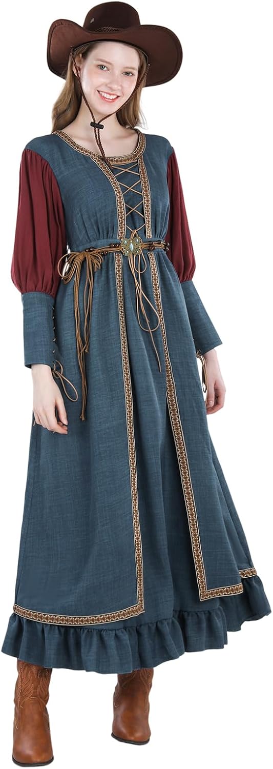 NSPSTT Renaissance Dress Women Medieval Dress for Women Edwardian Renaissance Costume