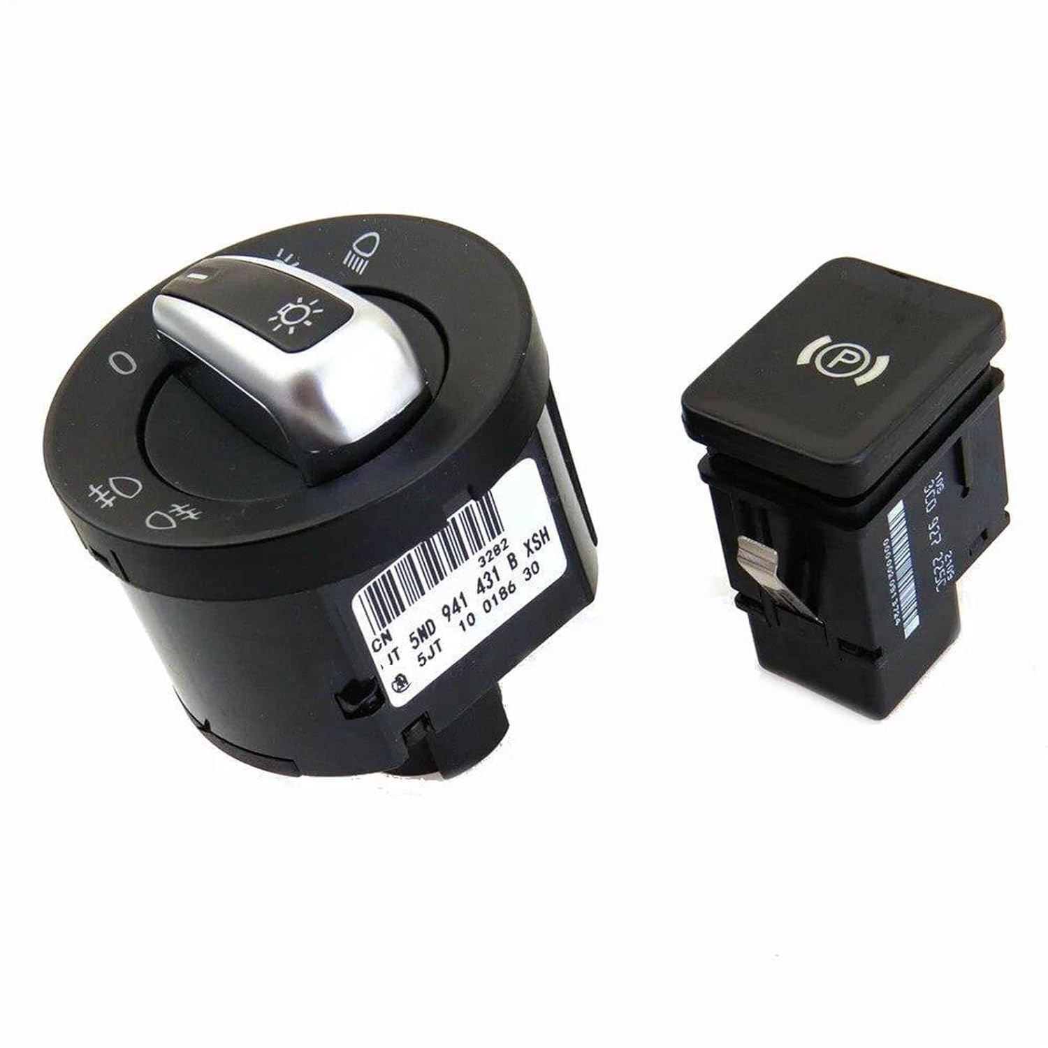 Fog Light Switch Compatible with Passat B6 3C 2006 2007 2008 2009 2010 2011 Car Parking Handbrake Control Button Auto Headlight Switch Knob Replacement Accessories(Headlight Switch)