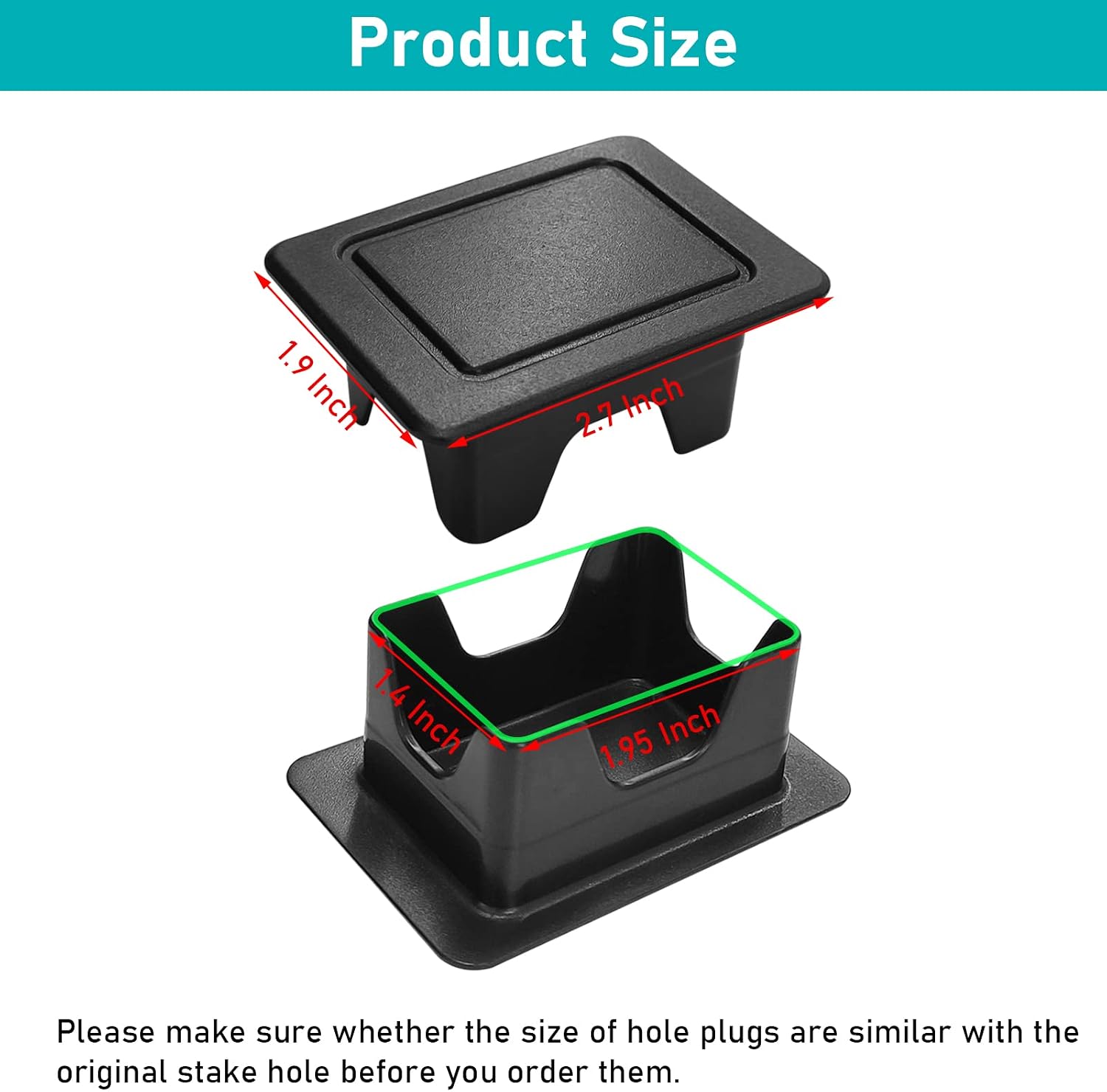 TTCR-II Compatible with Ram Bed Rail caps 2009-2018, Rear Truck Bonneau Covers Stake Pocket Plugs for Ram 1500 2500 3500 Big Horn/Classic/Laramine/Limited/Long Star/Rebel/SLT/Sport/Tradesman (2 Packs)