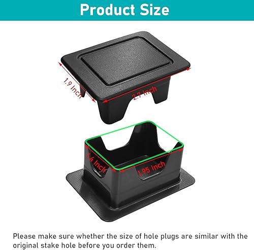 Miniatura 9 de TTCR-II Compatible con Ram 1500 Fundas de bolsillo de estaca 2019-2024 2025 2026, para Ram 1500 riel de cama, tapones de bolsillo de estaca Big