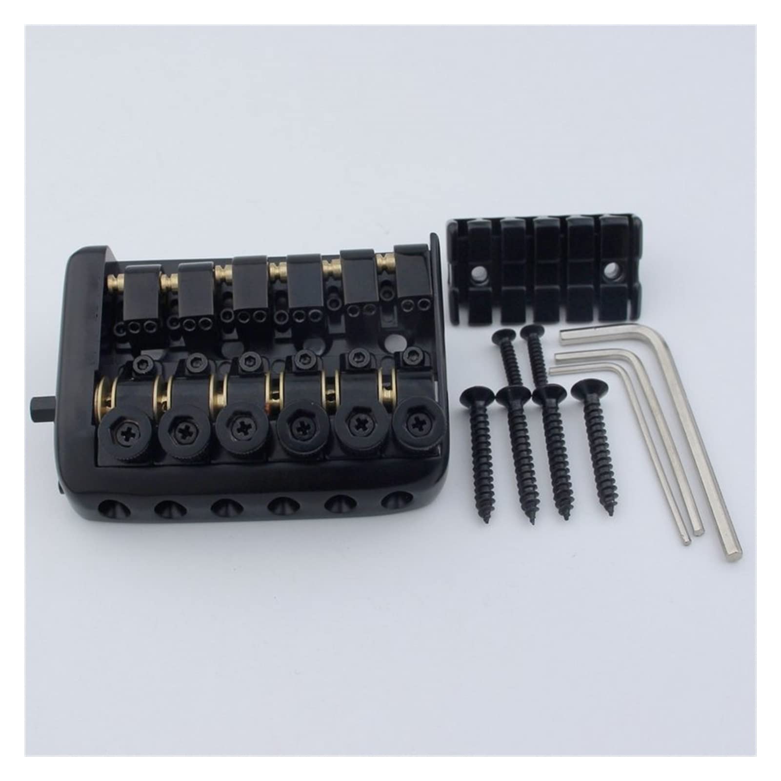 Parti di ricambio chitarra 6 Stringhe Sella Senza Testa Chitarra Bridge Bridge Black