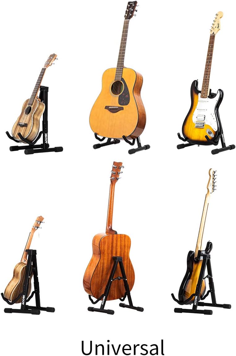 Aodsk Guitar Stand Folding with adjustable A-Frame for Acoustic Classical and Electric Guitars Bass Ukulele Portable