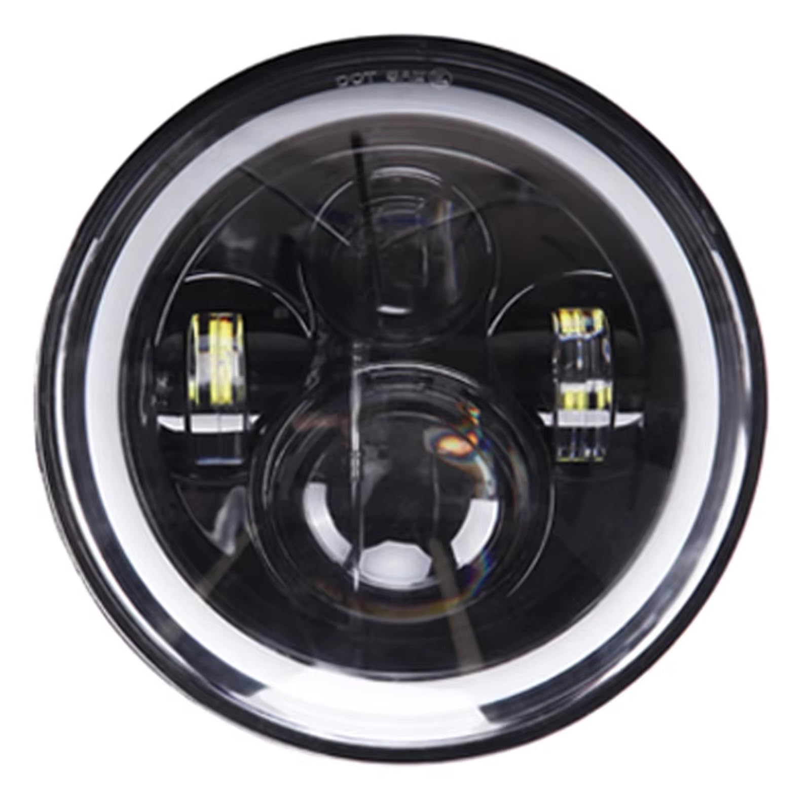 Faro Anteriore Moto per Dyna per Softail per Touring per Trike 7 Pollici Moto LED Faro Passando Lampade Luci Fendinebbia Staffa Anello di Montaggio(Style 1)