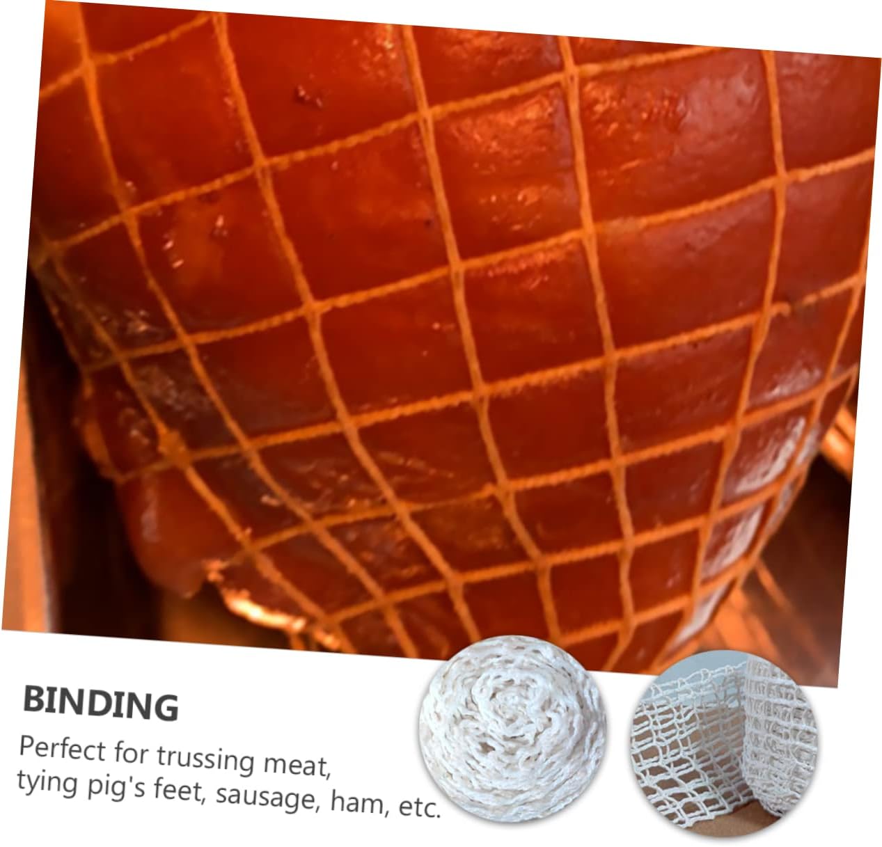 PRETYZOOM 12rolls Meat Netting Elastic Cotton Ham Sock Sausage Netting Butcher Twine Roast Pig Net Cover