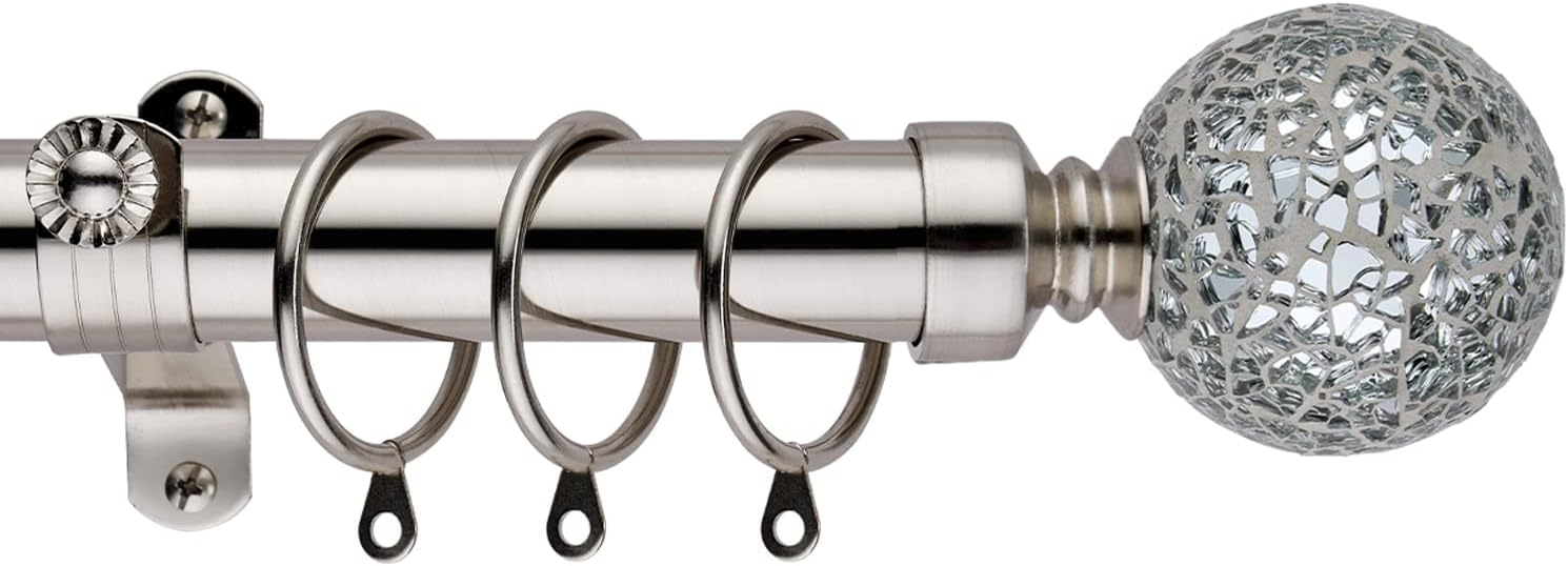 Curtain Pole 60mm Mosaic Ball Finials Adjustable Curtain Pole Set 100