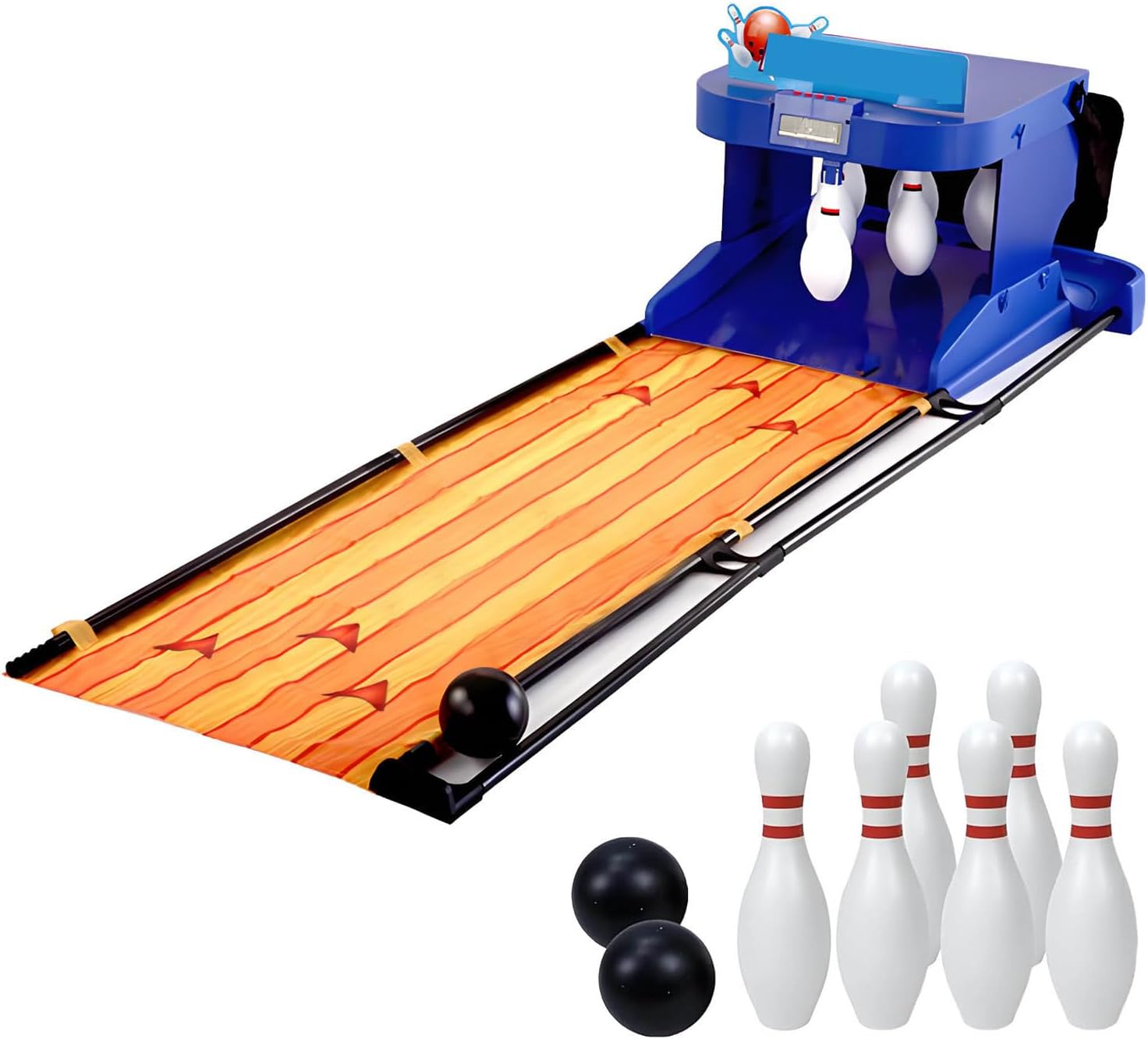Electric Bowling Machine,Home Bowling Alleys,Electronic Bowling Alley Game for Home,with LED Scoreboard, Automatic Reset, Lighting & Sound Effects,for Children and Adults 2m/6.56ft